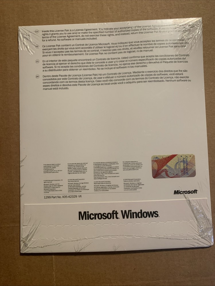 Microsoft Windows 2000 Server -5 Client License Pak Only