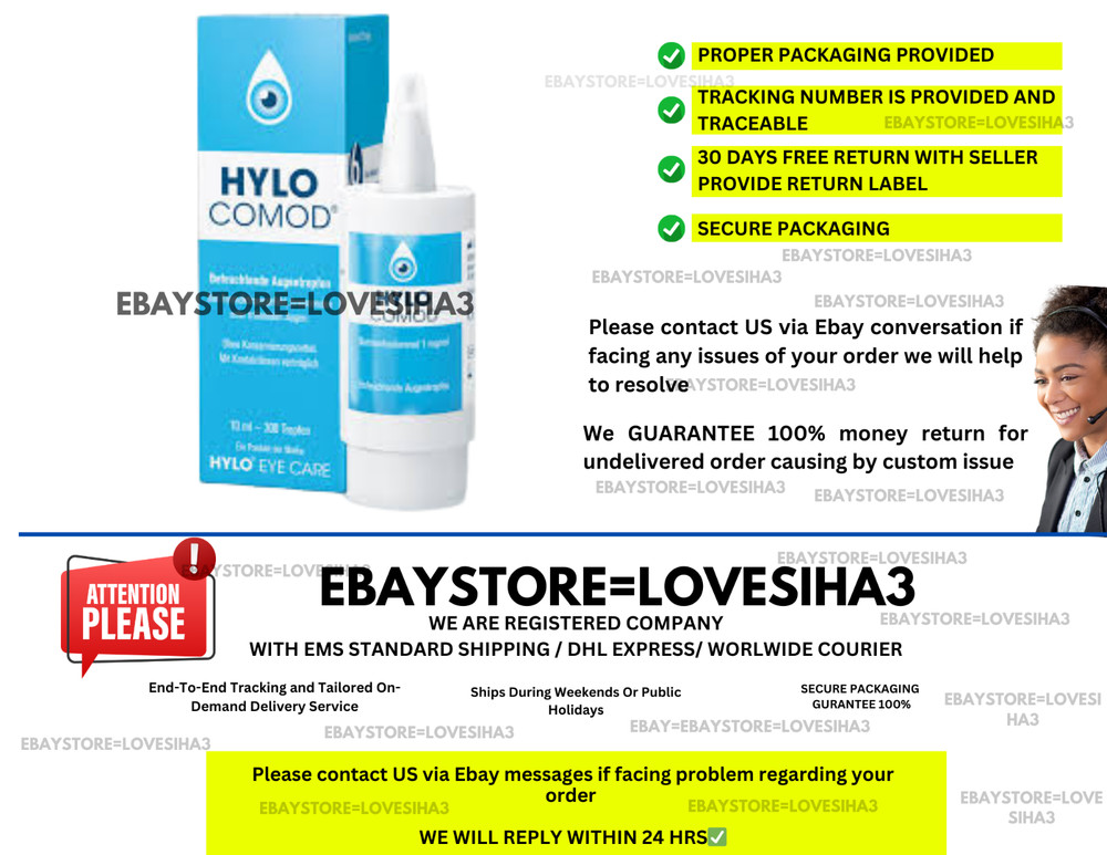3 x HYLO COMOD EYE DROPS 10ML