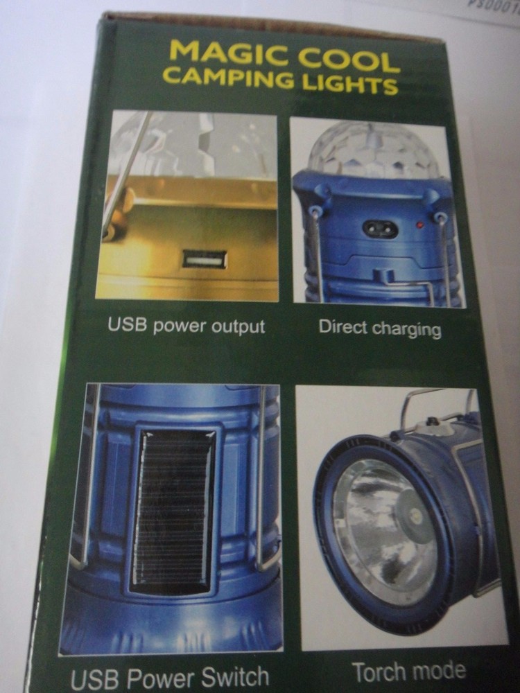 3 in 1 Solar Panel rechargeable outdoor camping Flashlight Lantern lamp & disco