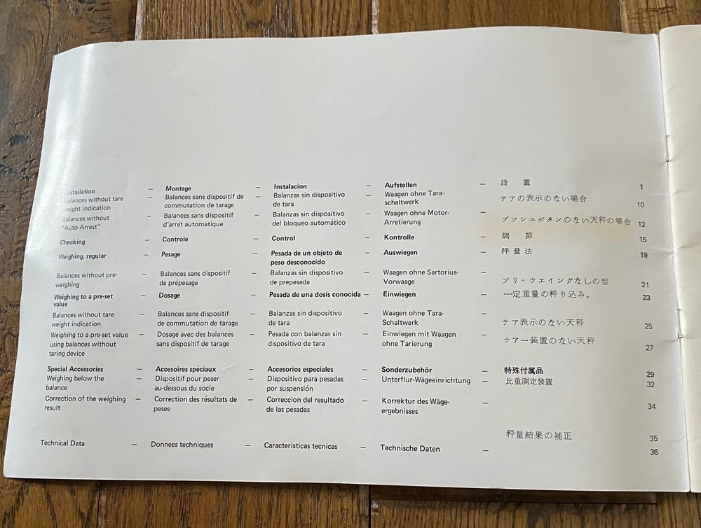 Sartorius Model 2400 Digital Analytical Balance Instruction Manual