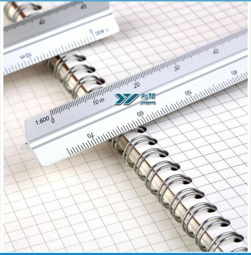 15cm Triangular Scale Ruler Aluminium Metal Architects Engineers Ruler 1:100-600