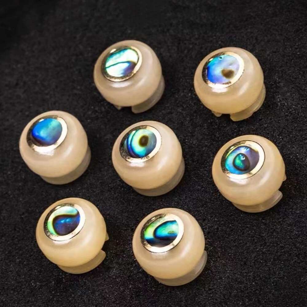 60x Guitar Pin Unbleached Bone Abalone shell Dot Luthier Bridge Nut Saddle H03