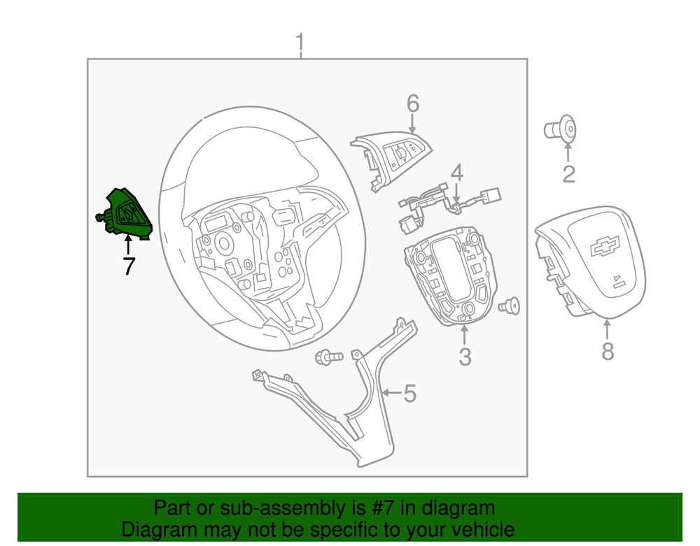 Genuine GM Jet Black Cruise Control Switch 20922892