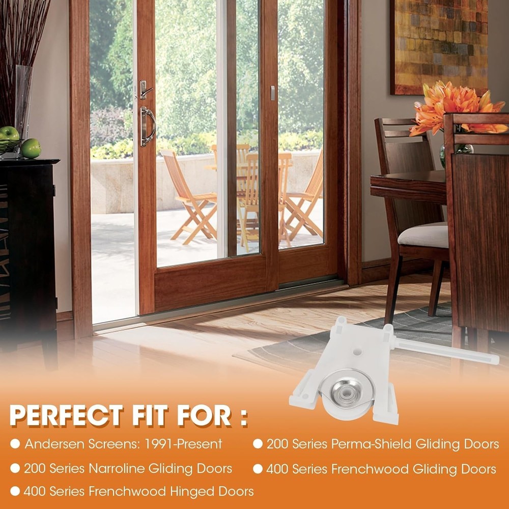 2 Pack Sliding Screen Door Lower Roller Assembly, Compatible with Andersen Pa...