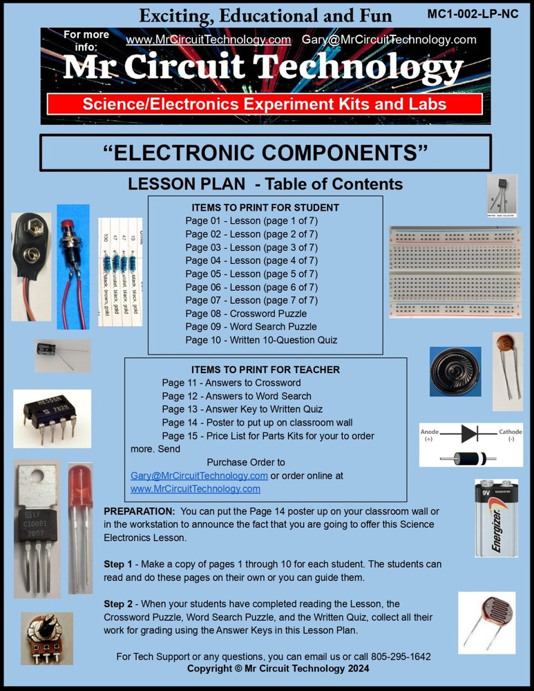5th Grade- Lesson Plan #2 "Components/Schematics" Science-Electronics