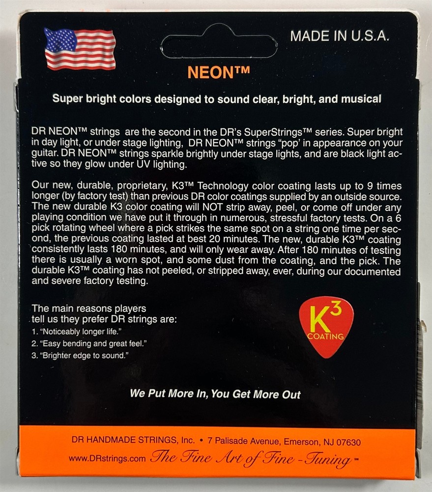 DR Strings Guitar Strings Electric Neon Orange 11-50 Heavy