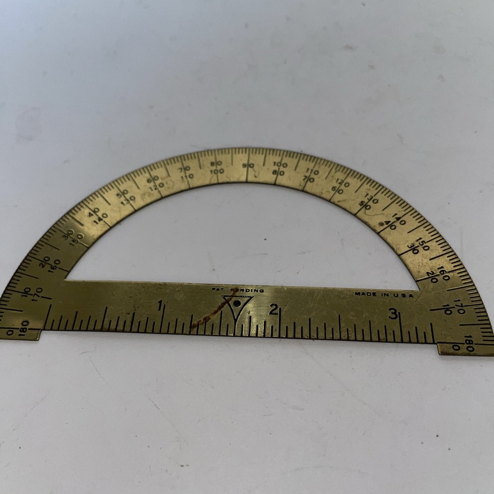 Vintage Brass Drafting Mechanical Protractor