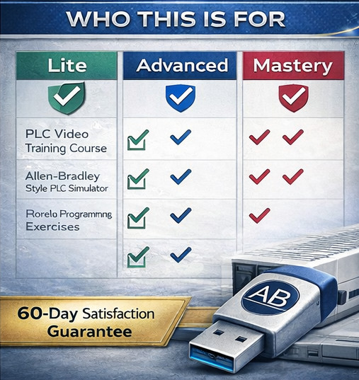 PLC TRAINING LITE COURSE | Video Training & Textbooks | 2026 EDITION | USB