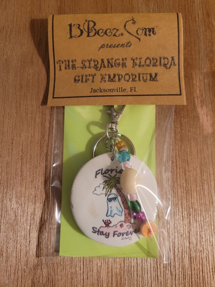 Florida Stay Forever Keychain w Glow Bead