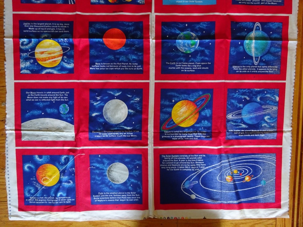 Exploring The Solar System, Outer Space Fabric Panel Quilted Book
