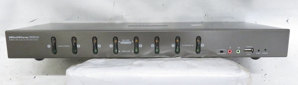 IOGear 8-Port Dual-Link DVI KVM GCS1208 * NO CORDS * Basic Tests, Working