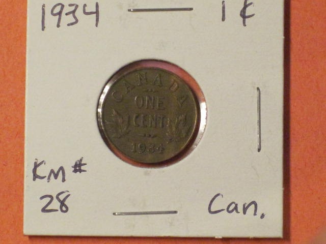 1934 Small Cent - Canada - KM# 28  - Very nice