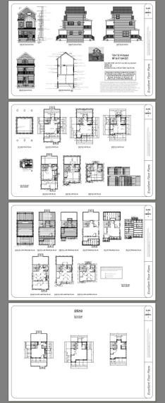 16x16 Tiny House -- 2 bedroom -- 697 sqft -- PDF Floor Plan -- Model 20A