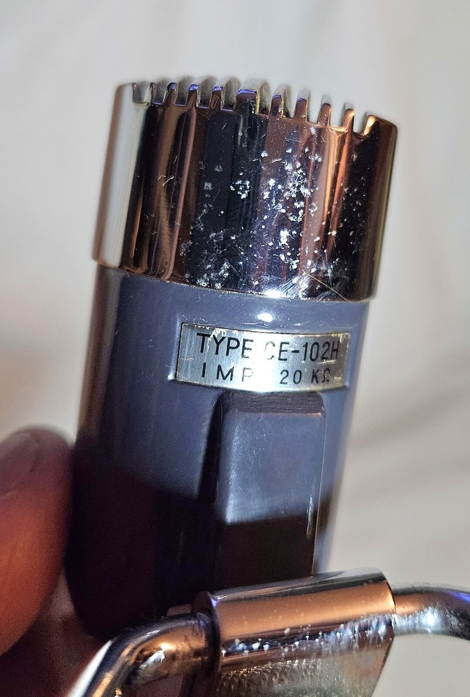 Harmonica Microphone Type CE 102H 1960s Dynamic Rare w Original Stand, Cable
