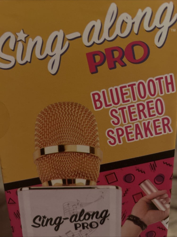 Sing-along PRO Bluetooth Karaoke Microphone and Speaker (Gold)