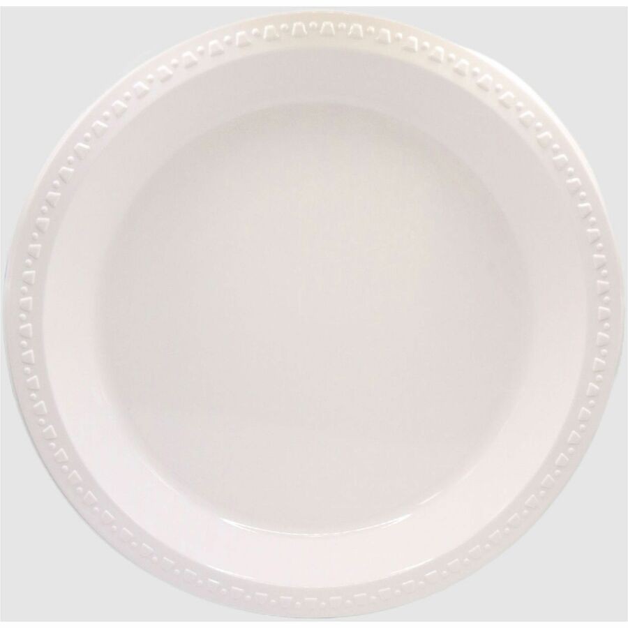 Tablemate Dinnerware Plate - Plastic - 10.25" - Sage, White (TM10644WH)
