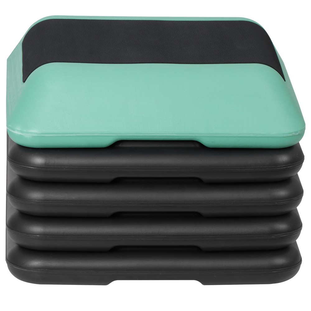 16''×16'' Exercise Aerobic Step Platform with 4 Risers Exercise Stepper Green