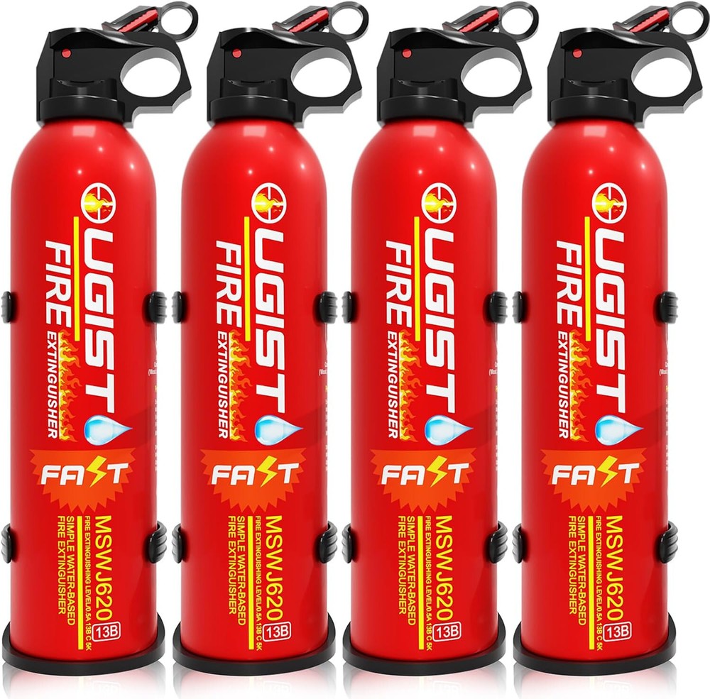 4 Pack Car Fire Extinguisher with Bracket 620ml, 4 in 1 Fire Extinguishers