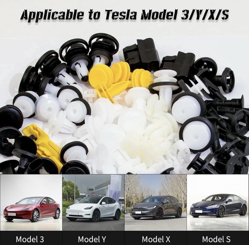 70 Pcs Tesla Clips Tesla Bumper Fender Liner Push Retainer Fastener Rivet Cli