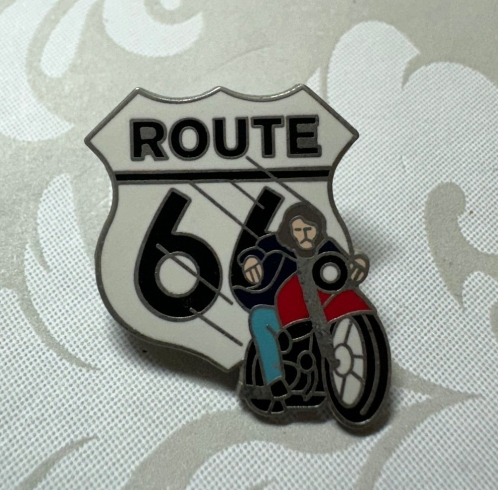 Route 66 Motorcycle Vest Lapel Pin