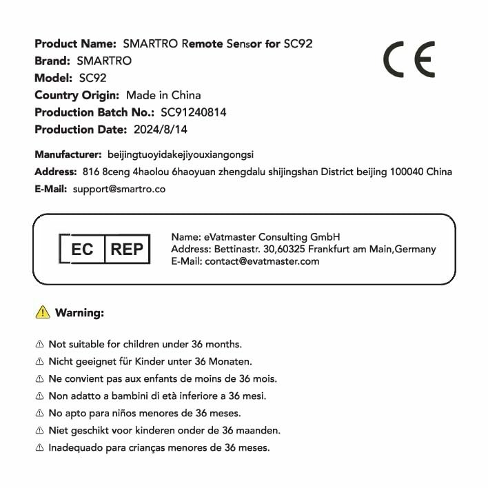 SMARTRO Wireless Remote Sensor Indoor Outdoor Thermometer Replacement for...