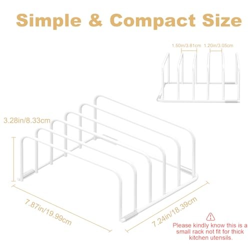 Cutting Board Organizer and Baking Sheet Rack, [2-Pack] White Heavy 2Pcs, White