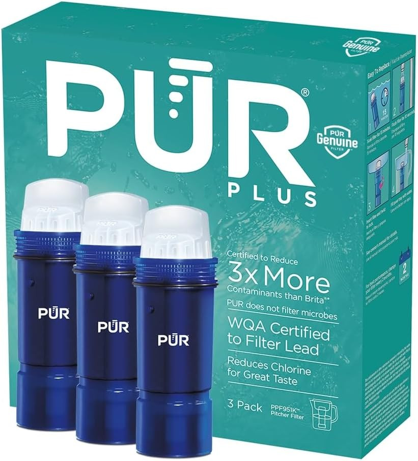 PUR Plus Water Filter Replacement for Pitchers & Dispensers, 3 Count