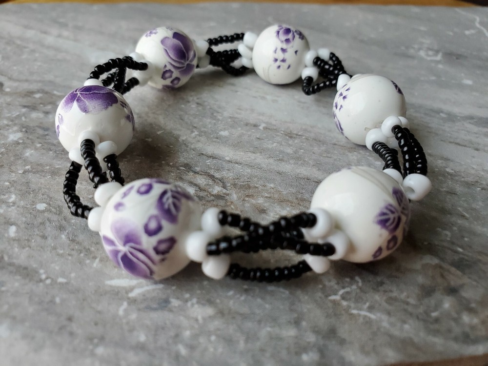 Classy Ceramic Beaded Stretch Bracelet