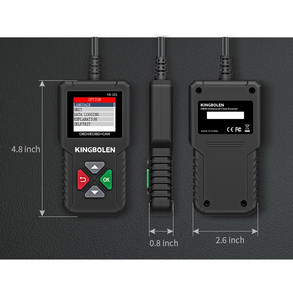 KINGBOLEN YA101 Code Reader OBD2 Scanner Car Check Engine Fault Diagnostic Tool