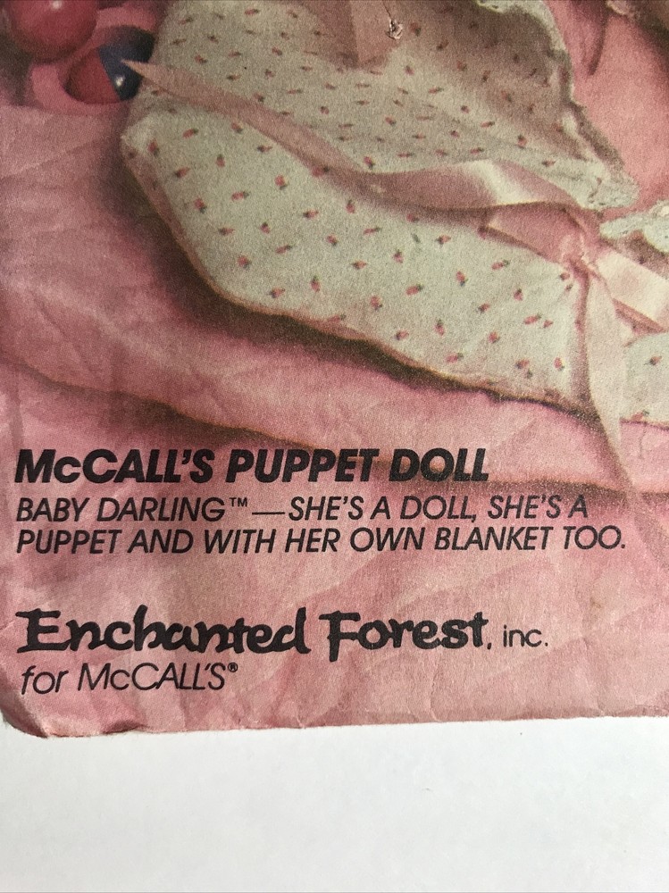 UNCUT McCall’s 9373 Puppet Doll Romper & Bunting Sewing Pattern