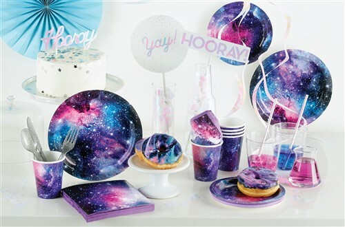Galaxy 7 Inch Paper Plates 8 Pack Stars Outer Space Science Party Tableware