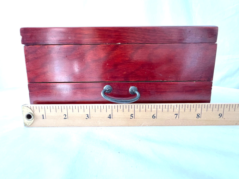 Vintage Japanese Aizu Lacquerware Writing or Document Box with Drawer