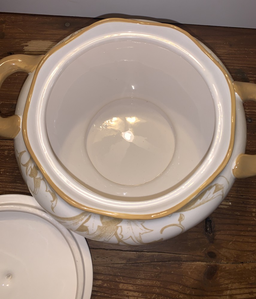 Reba Harmony for the Home Soup Terrine, Scroll Leaf Design With Tags