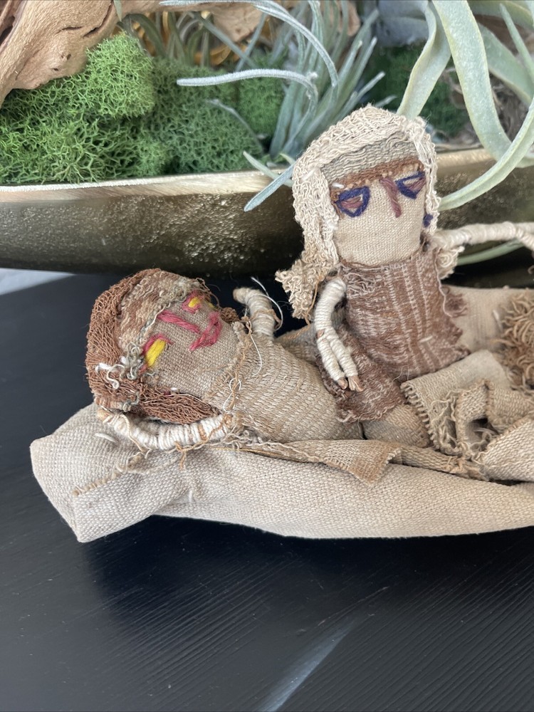 Vintage Handmade Peruvian Chancay Burial Dolls