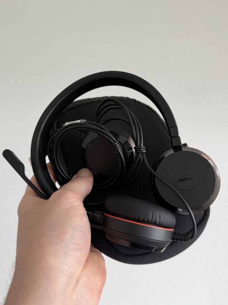 Jabra Wired Double Ear-Pad Headset Black Boom Microphone Adjustable Headband