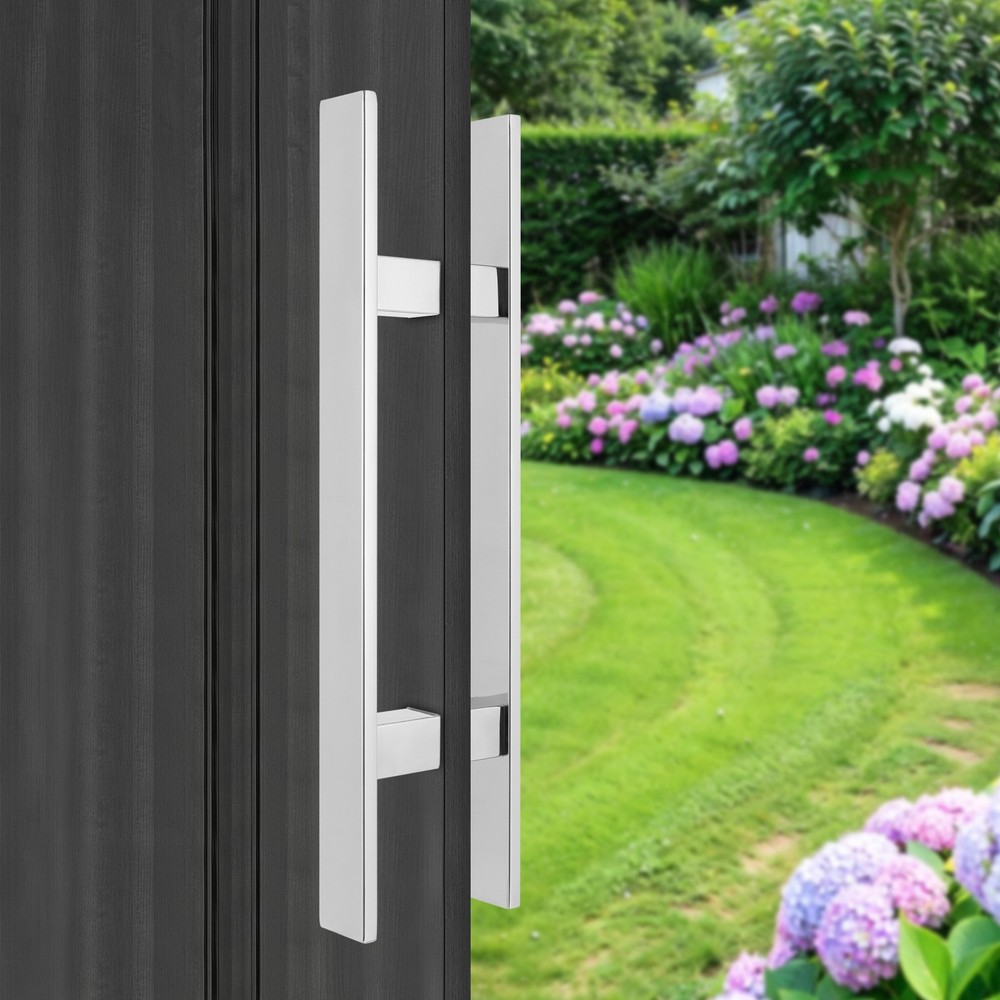 Modern Stainless Steel Double-Sided Pull Handle, H-Shaped Design