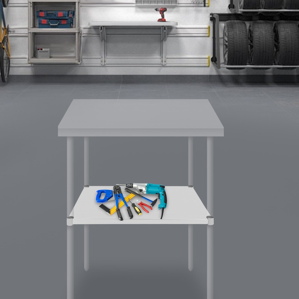 Under Shelf Stainless Steel Table Adjustable Lower Shelf Worktable Under Shelf