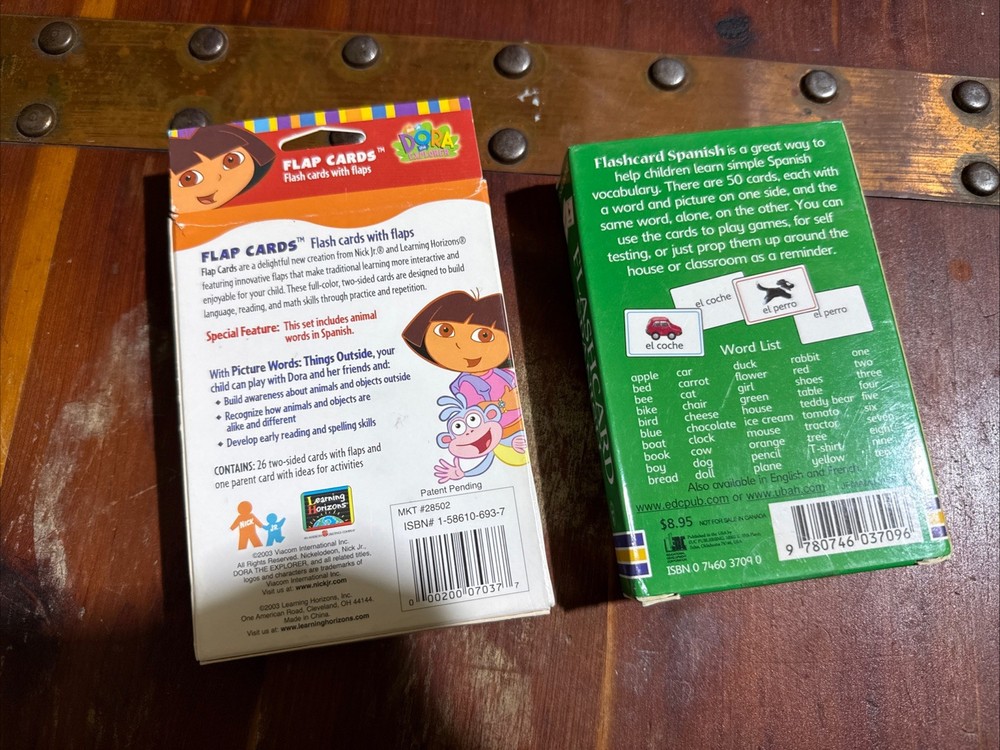 Usborne Spanish Flash Cards & Dora The Explorer NIB