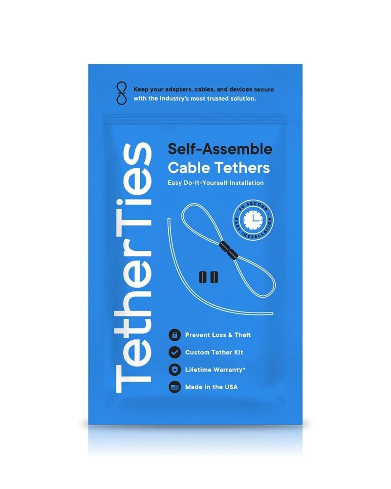 DIY Cable Tether Kit 12-inch Customizable 10 Pack Black Free Crimping Tool