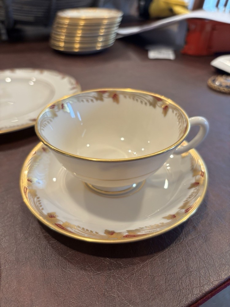 Lenox Essex Maroon 5-Piece Place Setting Dinnerware USA EUC