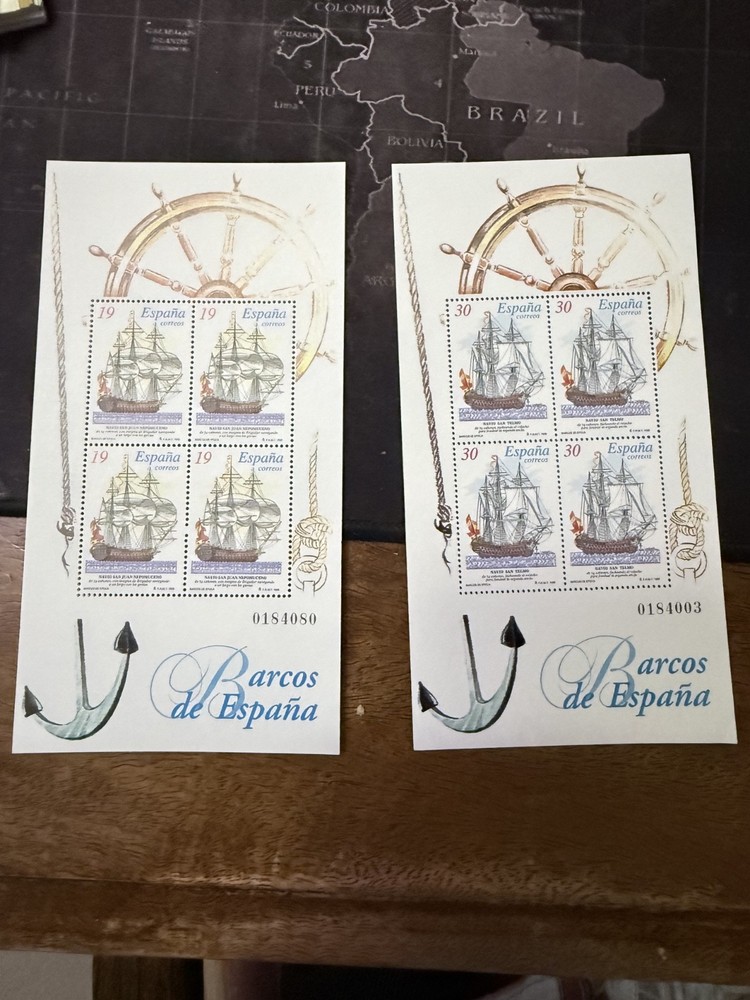 spanish stamps barcos de Espana min sheets