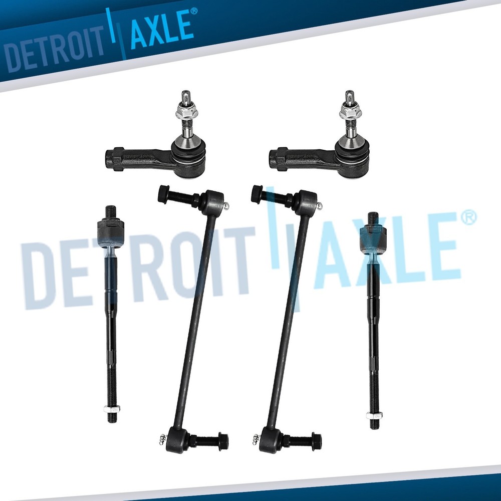 6pc Front Inner and Outer Tie Rods Sway Bars Kit for 2011 - 2019 Ford Explorer