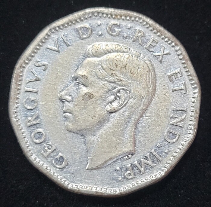1944 CANADA 5 CENTS CIRCULATED COIN