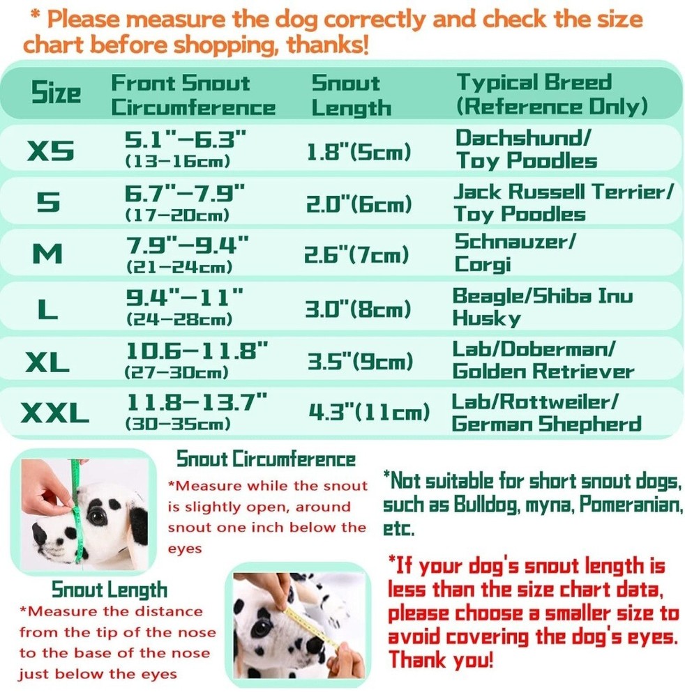 Dog Muzzle, Air Mesh Breathable Muzzle for Medium Large Sized Dogs to Anti & ...