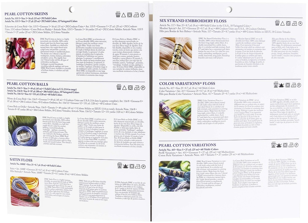 COLORCRD Needlework Threads 12-Page Printed Color Card