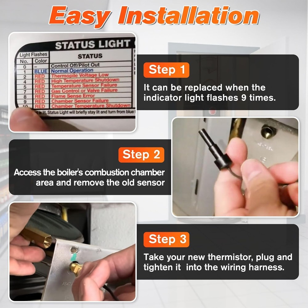 Water Heater Chamber Sensor Compatible with Rheem AP19299 Ultra Low Nox Tankless