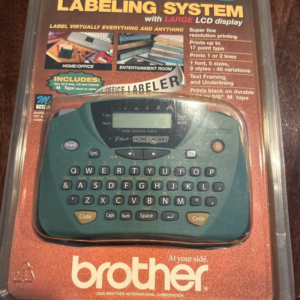 Brother P-touch PT-65 Electronic Labeling System LCD Display New Partially Open