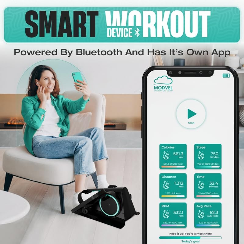 MODVEL Seated Under Desk Elliptical Machine for Home Workout Mini Elliptical ...