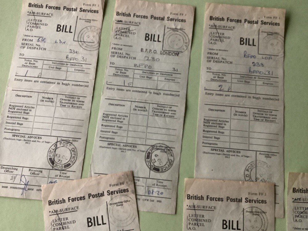 British Forces Postal service Bill 6 items Ref A1689