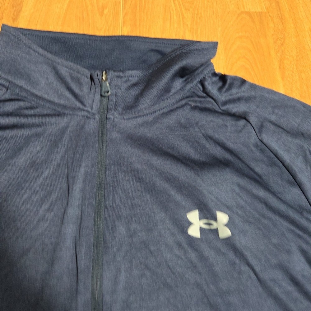 UNDER ARMOUR Navy Blue Performance Stretch 1/4 Zip Pullover Small XXL Mens
